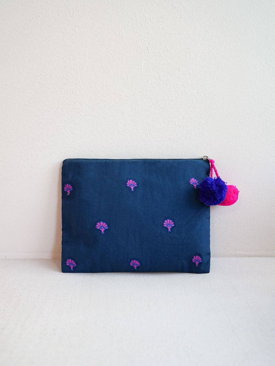 Taschen Nimo With Love | Ortiga Tasche Ginkgo-Stickerei Auf Marineblau