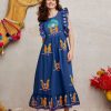 Kleidung Nimo With Love | Perilla-Kleid Mit Leo-Stickerei Auf Marineblau