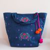 Taschen Nimo With Love | Udine-Tasche Mit Krabbenstickerei Auf Marineblau