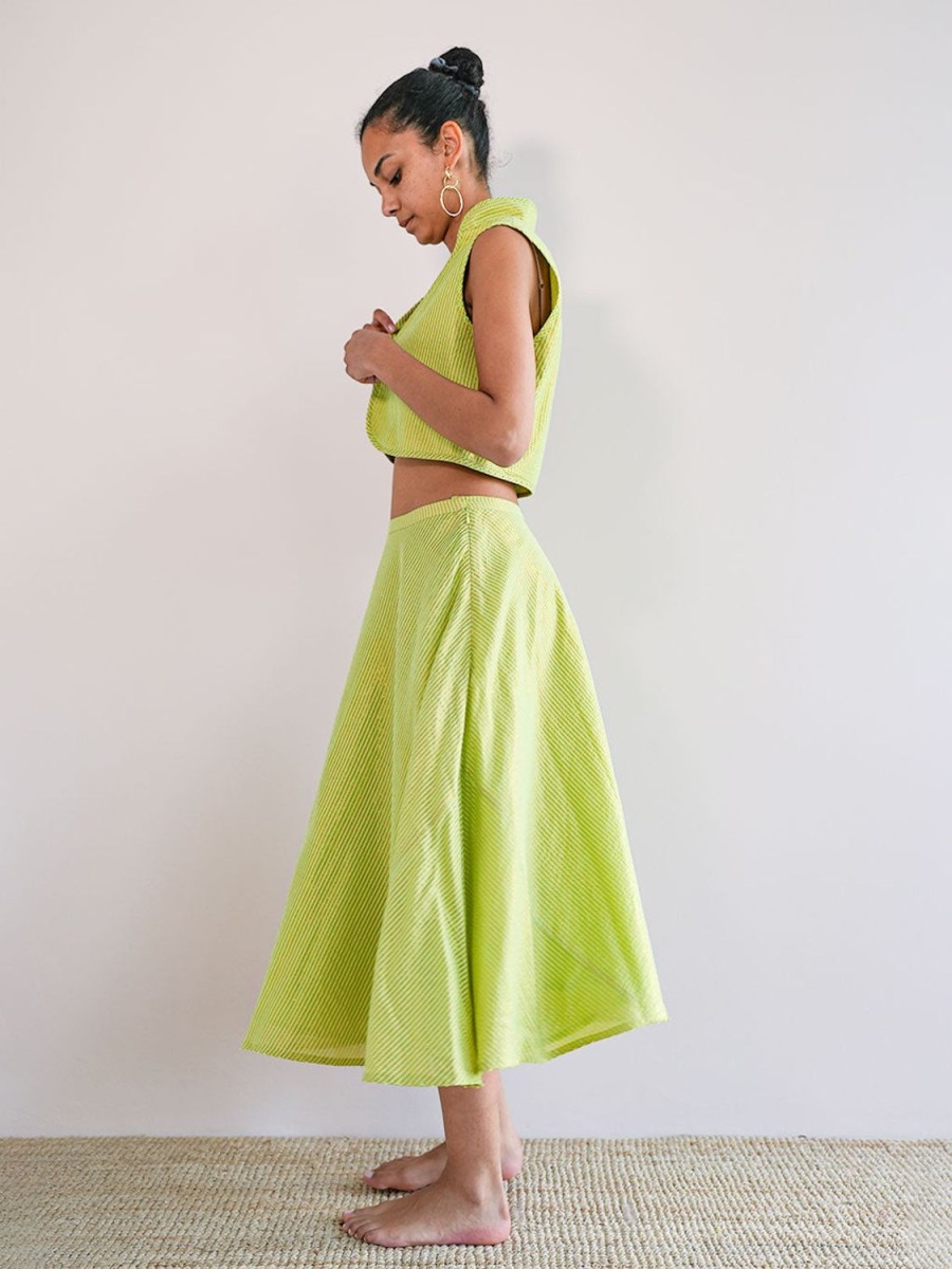 Kleidung Nimo With Love | Primrose Rock Lurex Stripe Lime