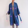 Yoga & Spa Nimo With Love | Kimono Funky Blumenstickerei Auf Marineblau