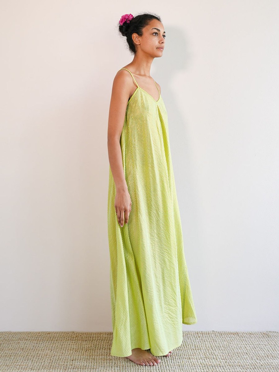 Kleidung Nimo With Love | Monsoon Kleid Lurex Stripe Lime