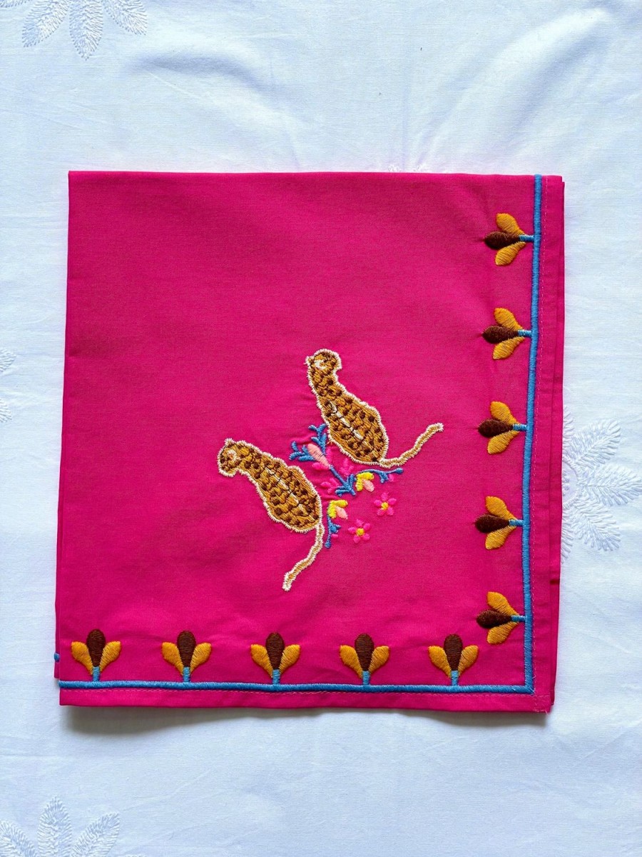 Heim Nimo With Love | Serviette Multi Leo Stickerei Auf Rosa